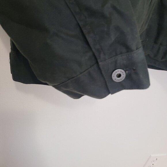 Flint And Tinder Mens XL Flannel Lined Waxed Trucker Jacket Green Workwear - Picture 3 of 9